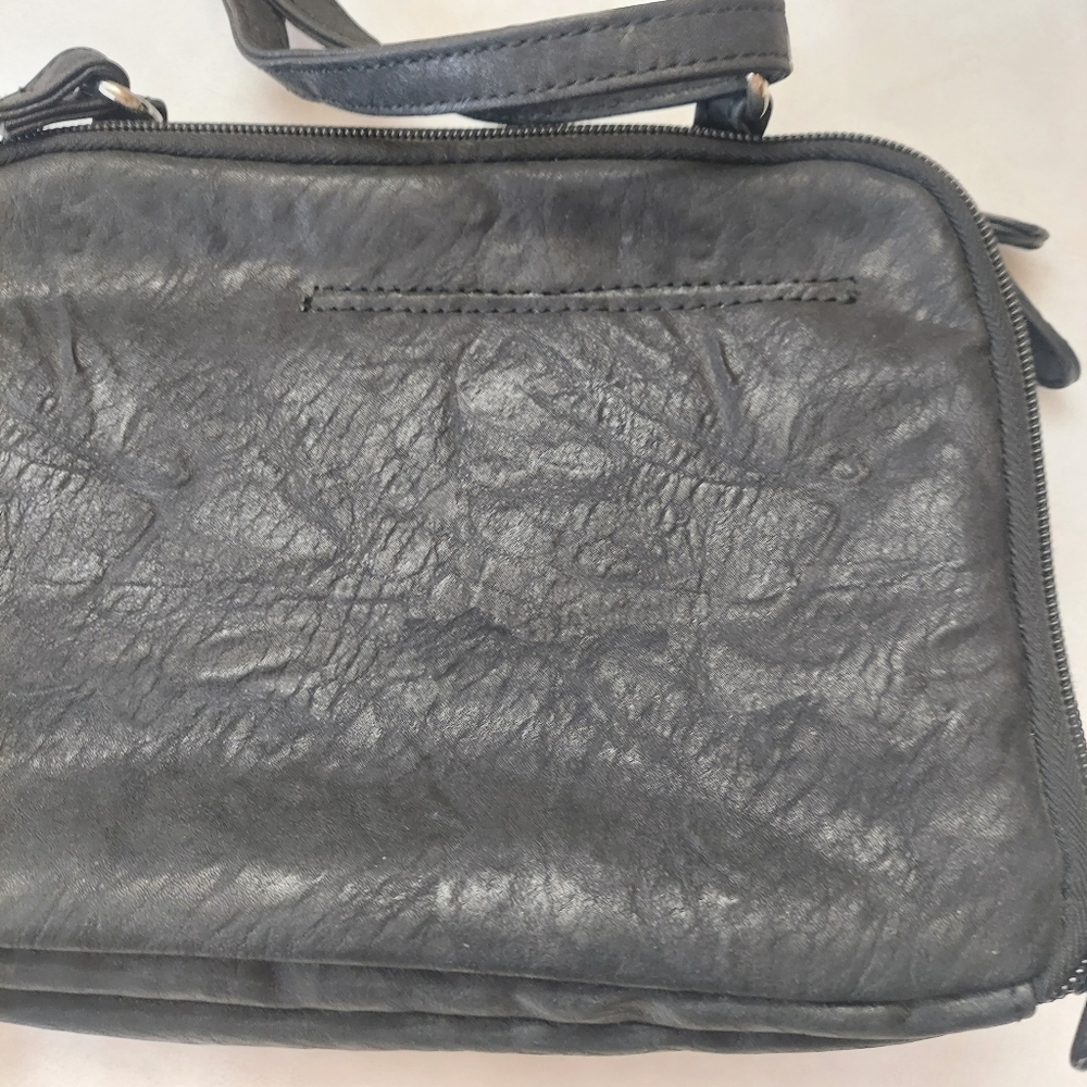 Women's MultiSac Zippy Crossbody Bag Black Silver Tone - Picture 7 of 14